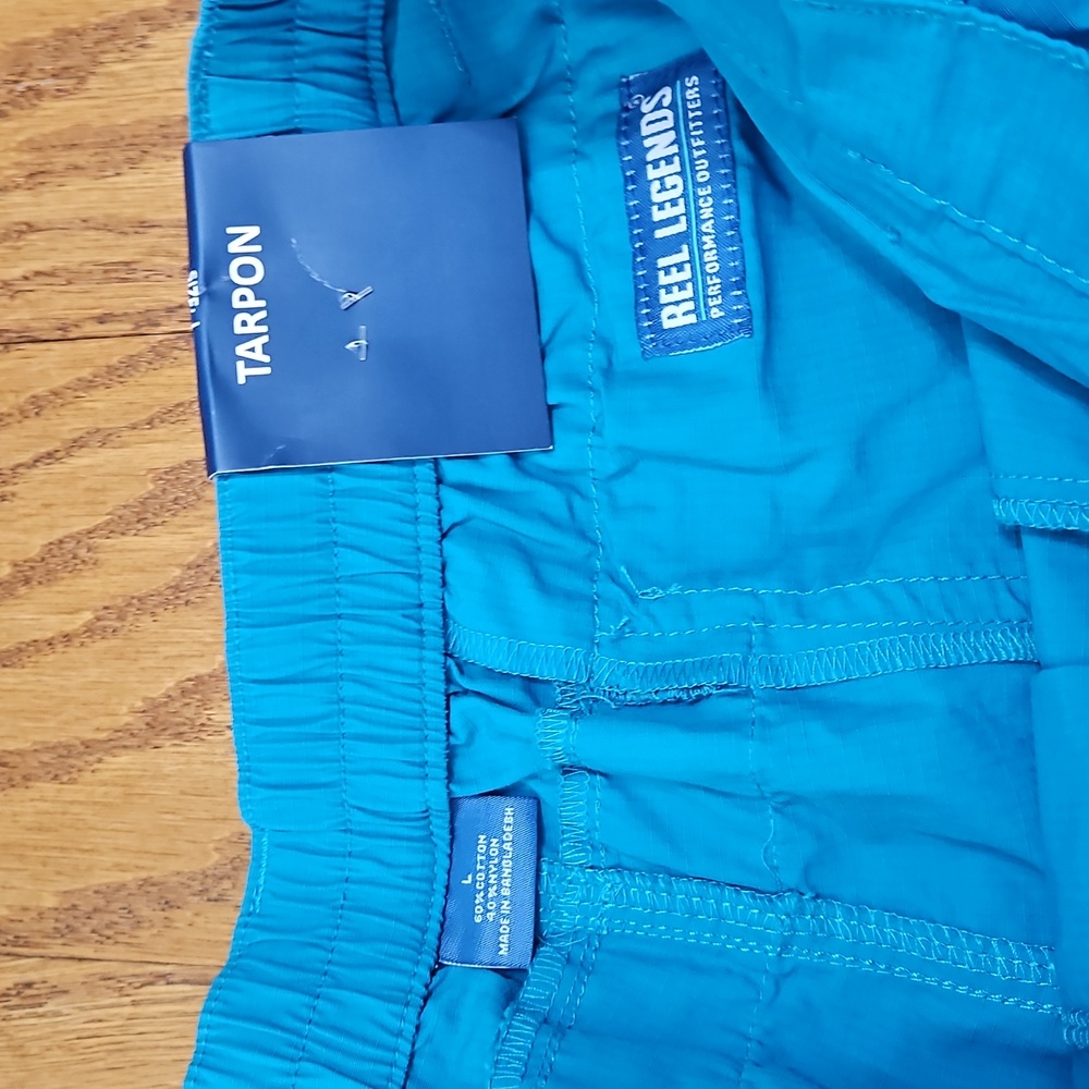 Reel Legends Mens Solid Tarpon Quick Dry 7" Cargo Shorts |Size L - Picture 4 of 6